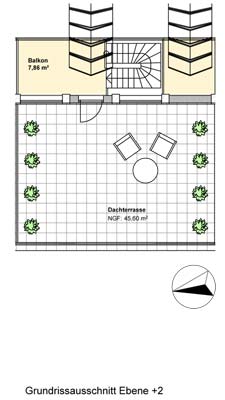 Grundriss Dachterrasse